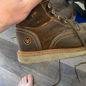 Used steel toe work boots